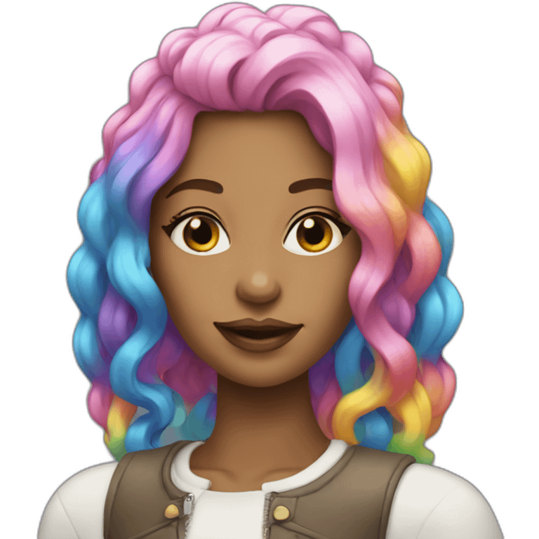 Posh-Girl-with-raibow-hair emoji