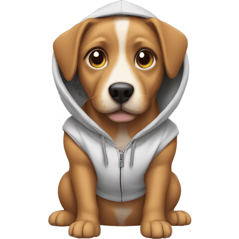 Dog wearing hoodie emoji