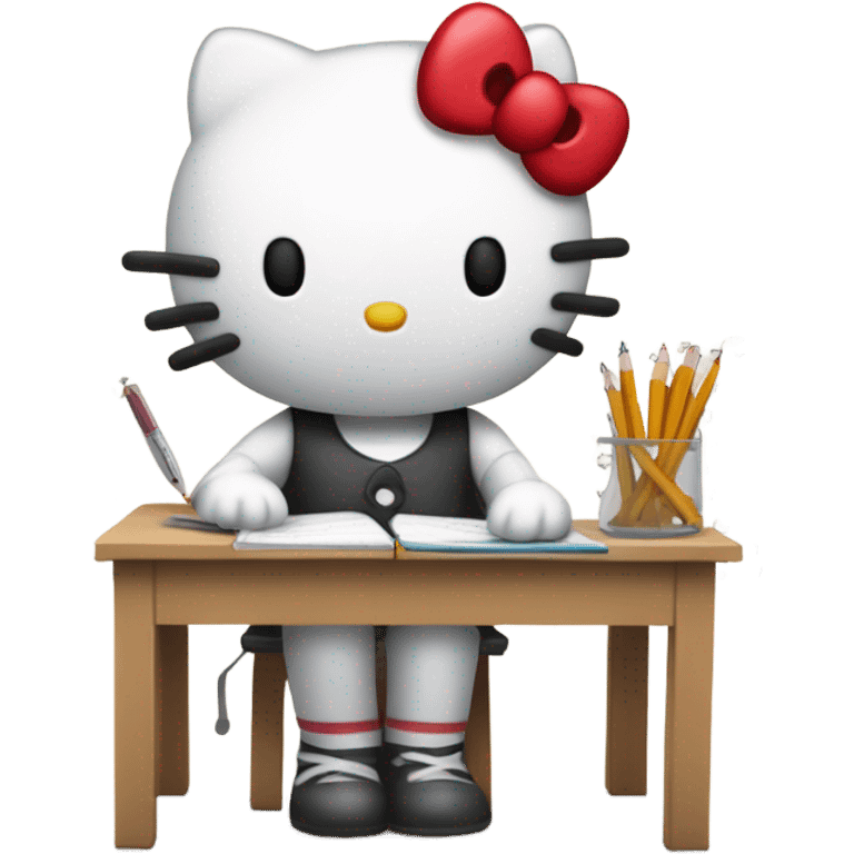 Hello kitty doing math emoji