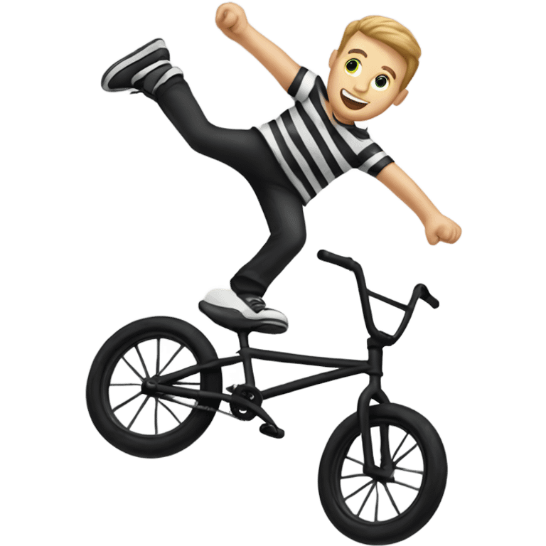 white guy with striped shirt jumping a bmx bike emoji