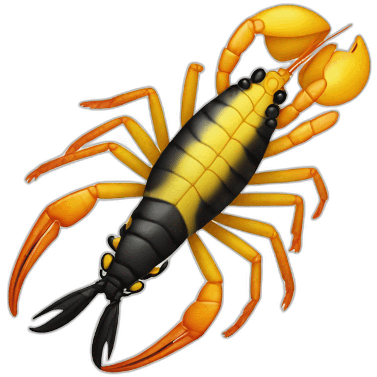 Yellow and black prawn  emoji