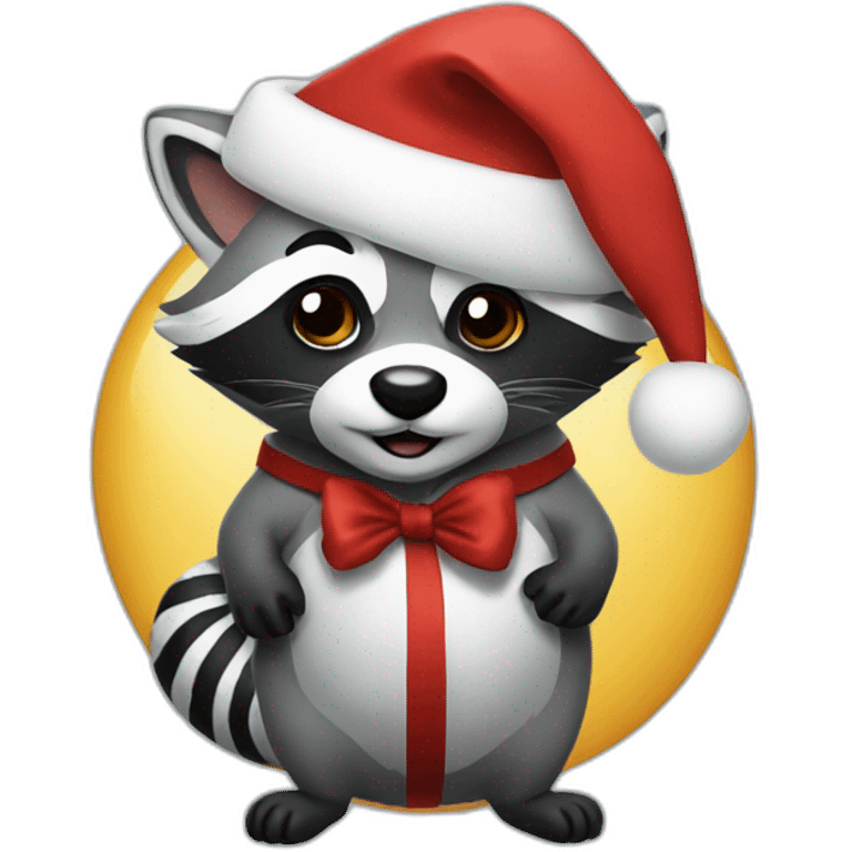 Santa Claus as a raccoon emoji