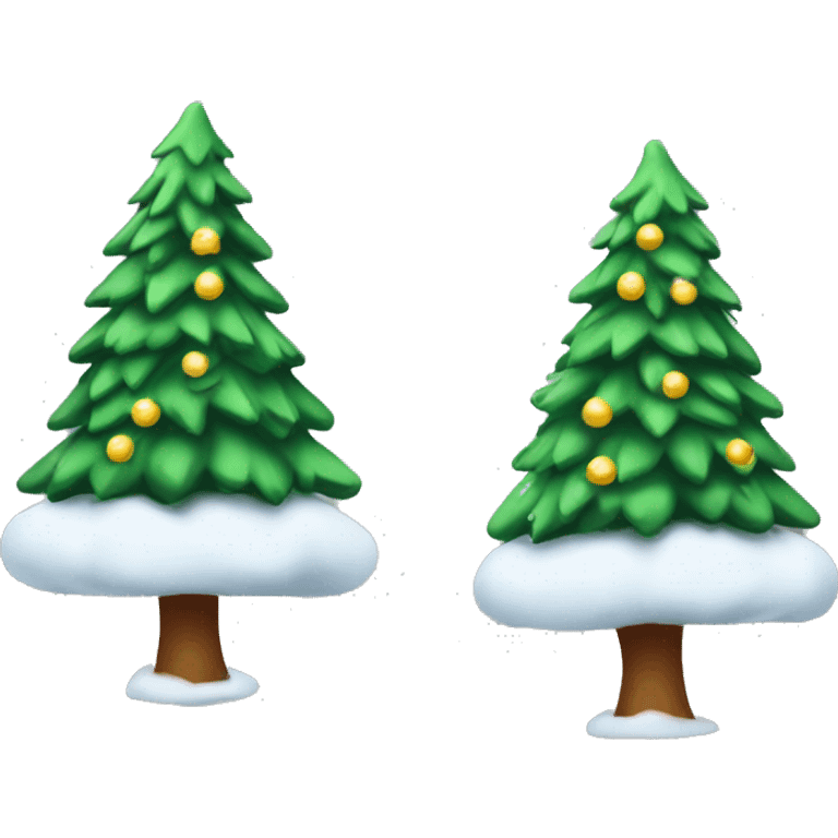 Christmas Trees covered by snow emoji