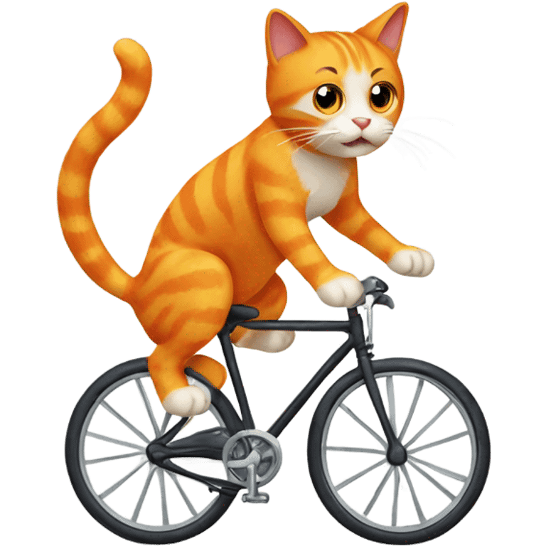 Orange cat riding a bike emoji