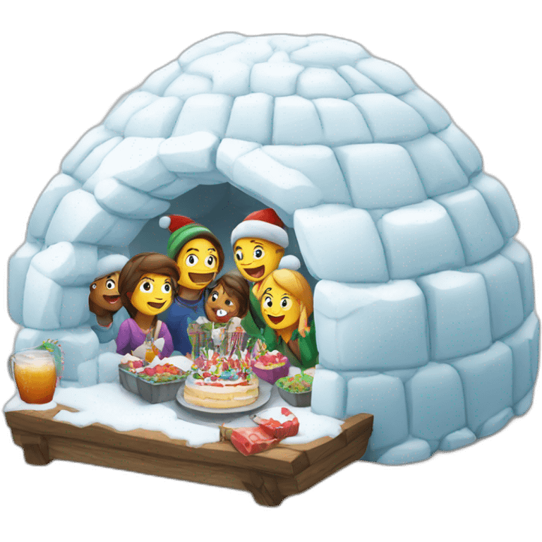 igloo party celebration white background emoji