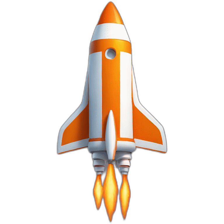 Orange Space Rocket With fire on the back   emoji