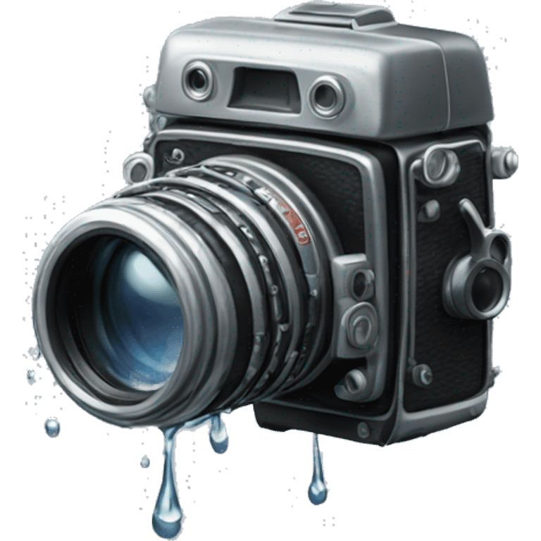 film camera drooling water emoji