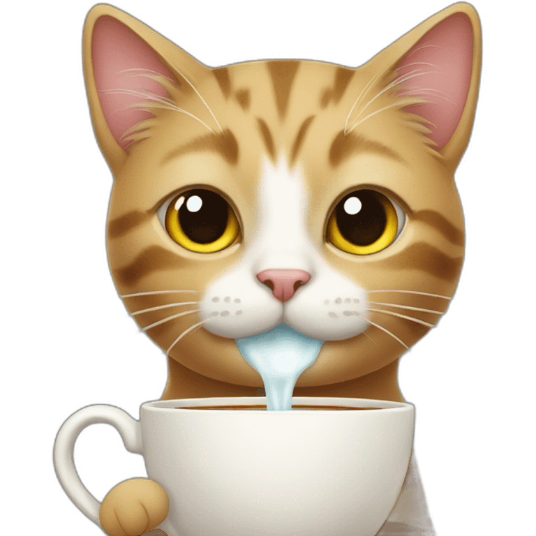 Cat drinking tea emoji