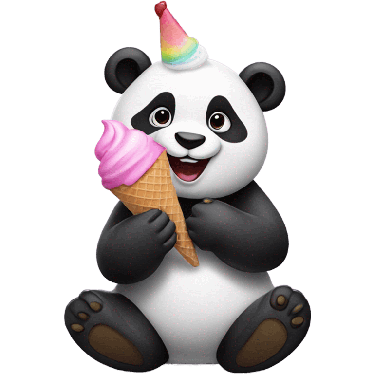 Panda eating ice cream emoji