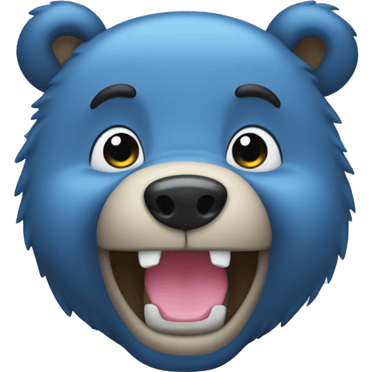 Blue bear making on OMG face  emoji