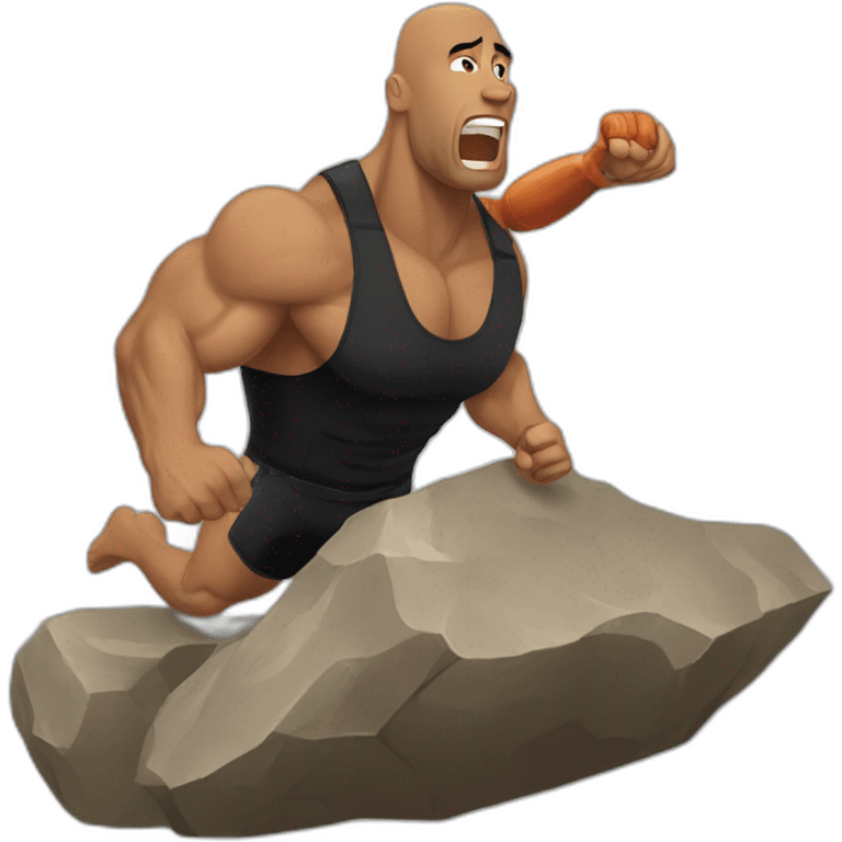 The rock catch emoji