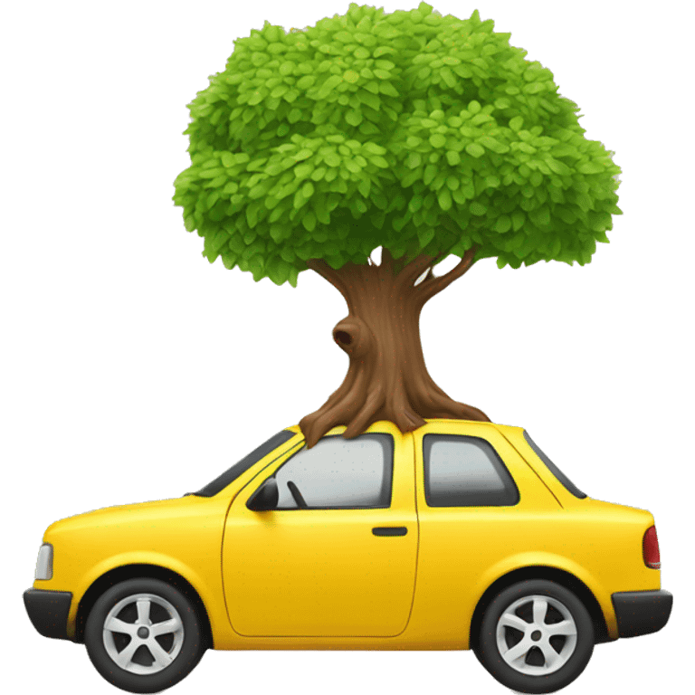 car with tree growing out of it  emoji