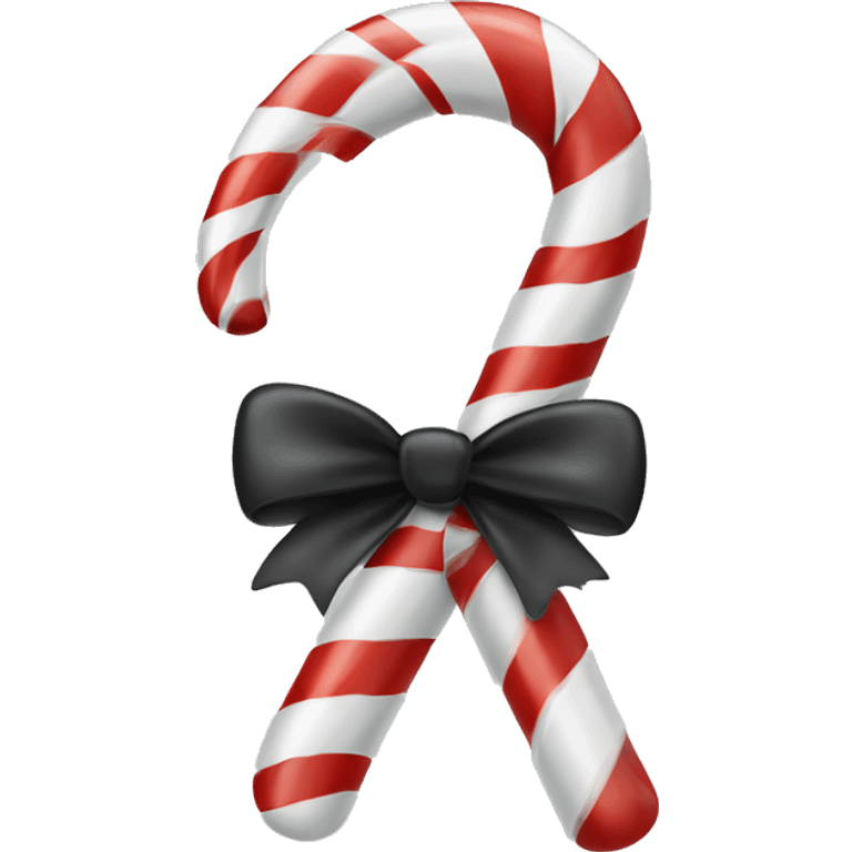 Light grey candy canes, with black bow on it emoji