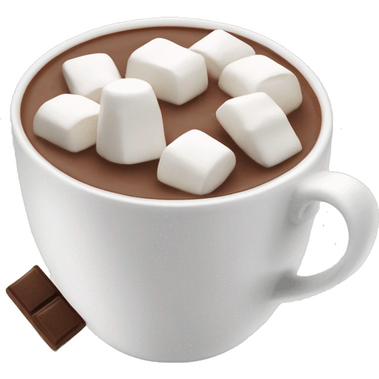 Hot chocolate and white cup with lots of marshmallows emoji