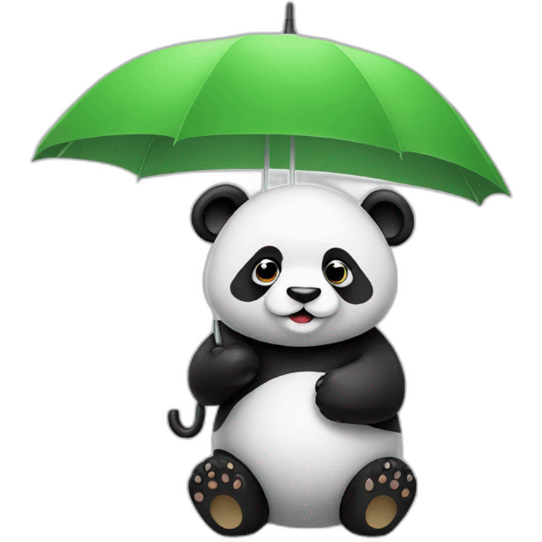 Panda under umbrella emoji