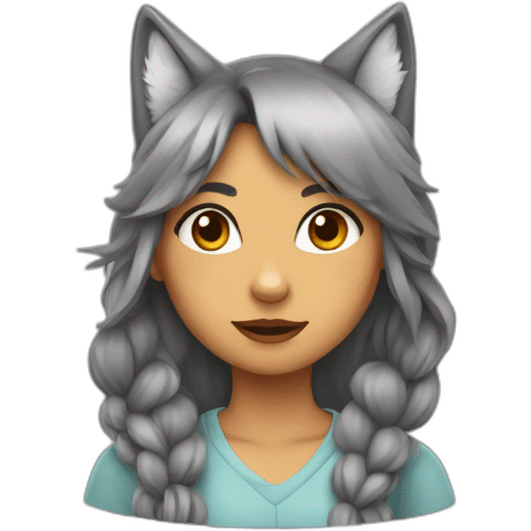 A wolf girl emoji