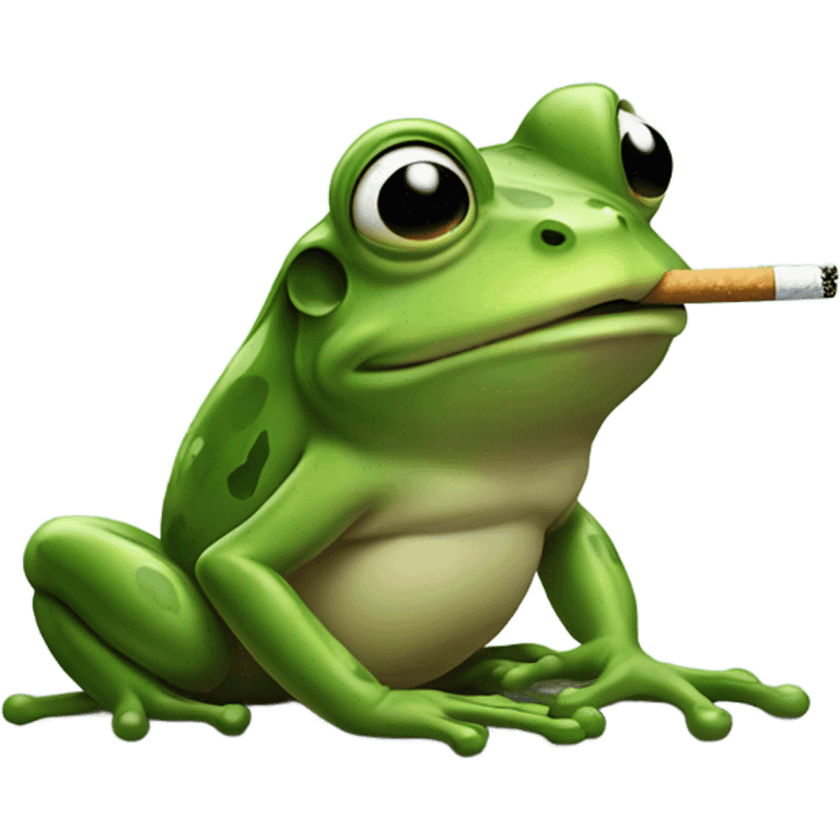 Frog lighting a cigarette  emoji