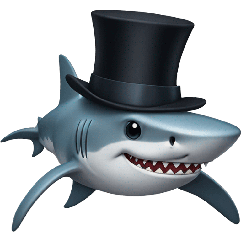 Shark in a top hat emoji