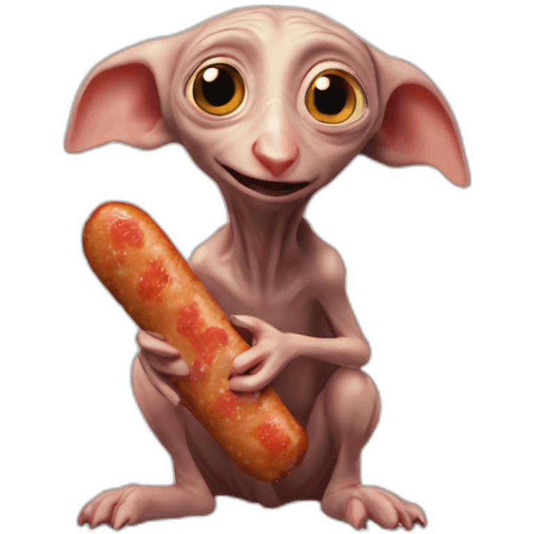 Dobby eating sausage emoji