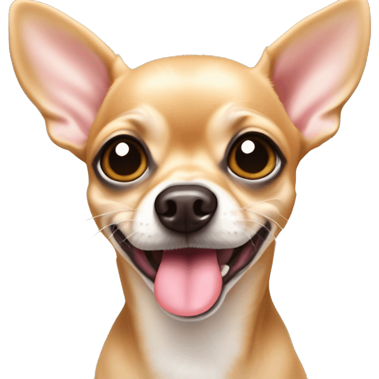 Cross eyed tan chihuahua with tongue out  emoji