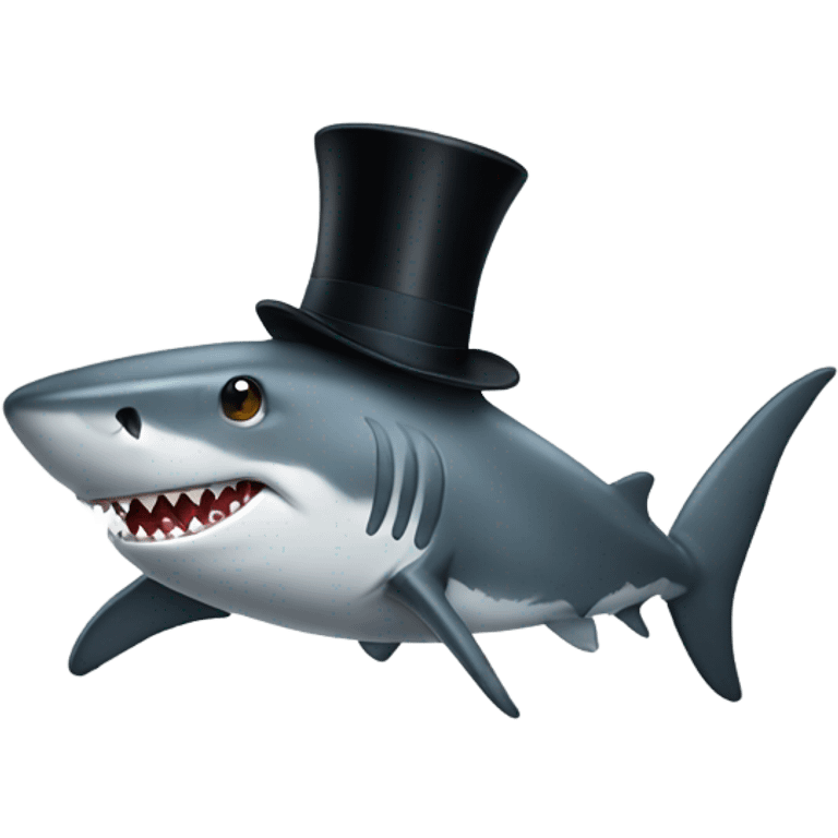 Shark with a top hat emoji