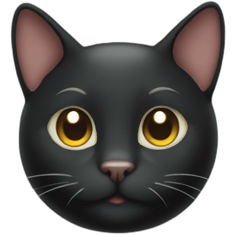 black cute magic bald cat emoji