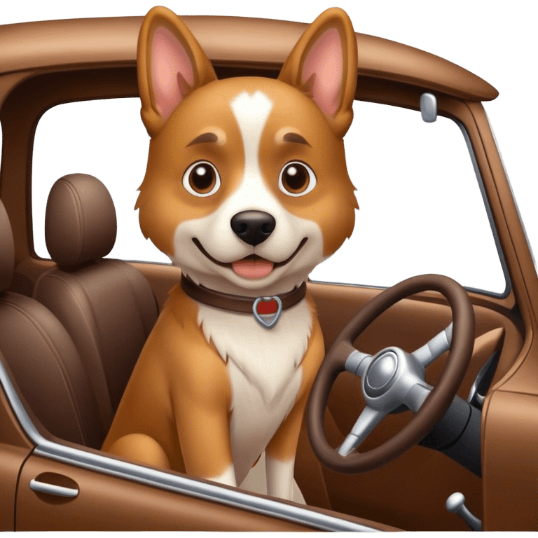 Dog driving a car emoji