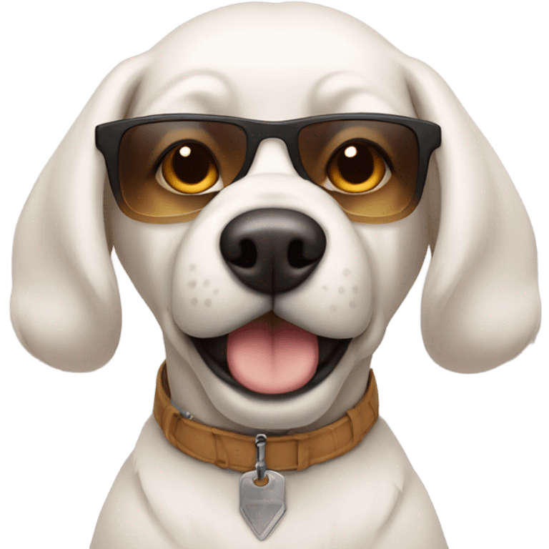 Cool guy dog emoji