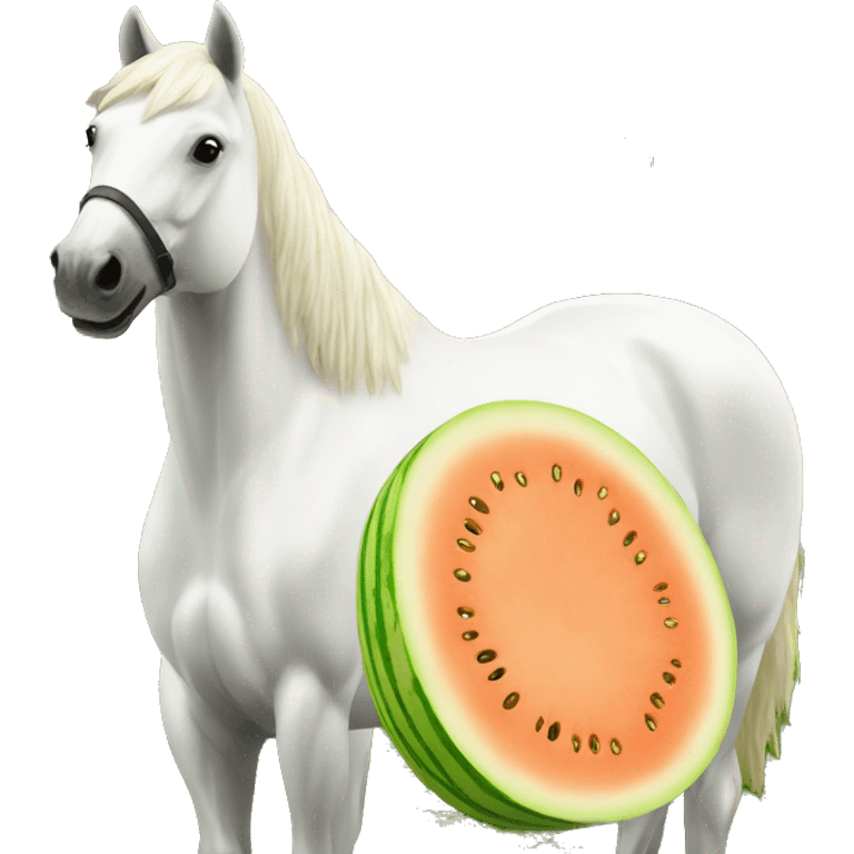 Melon and white horse emoji