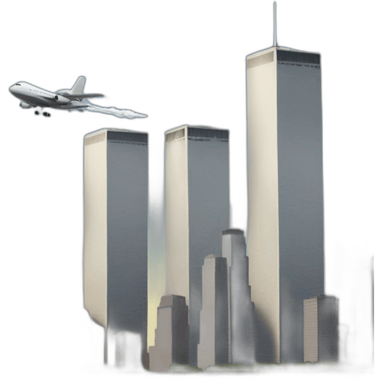 9/11 towers with planes emoji