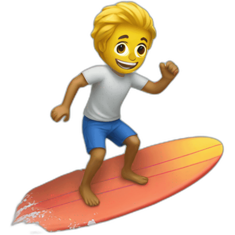 Guy surfing on balls emoji