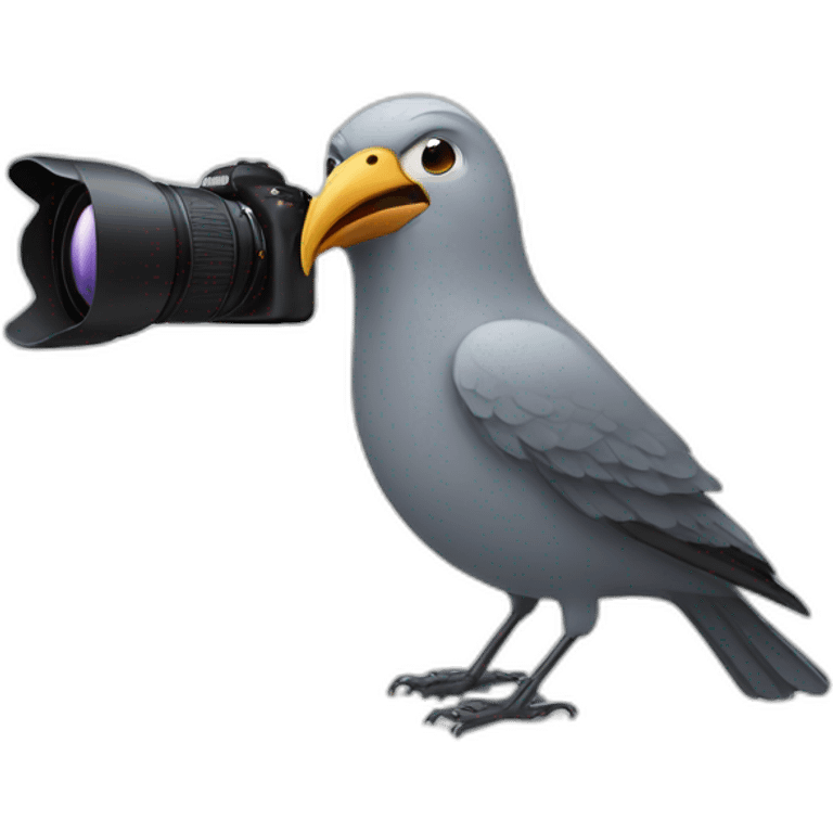 bird taking a photo emoji