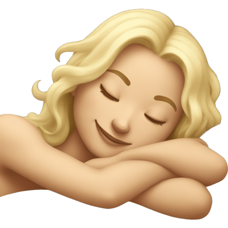 sleeping girl smiling while sleeping blonde  emoji