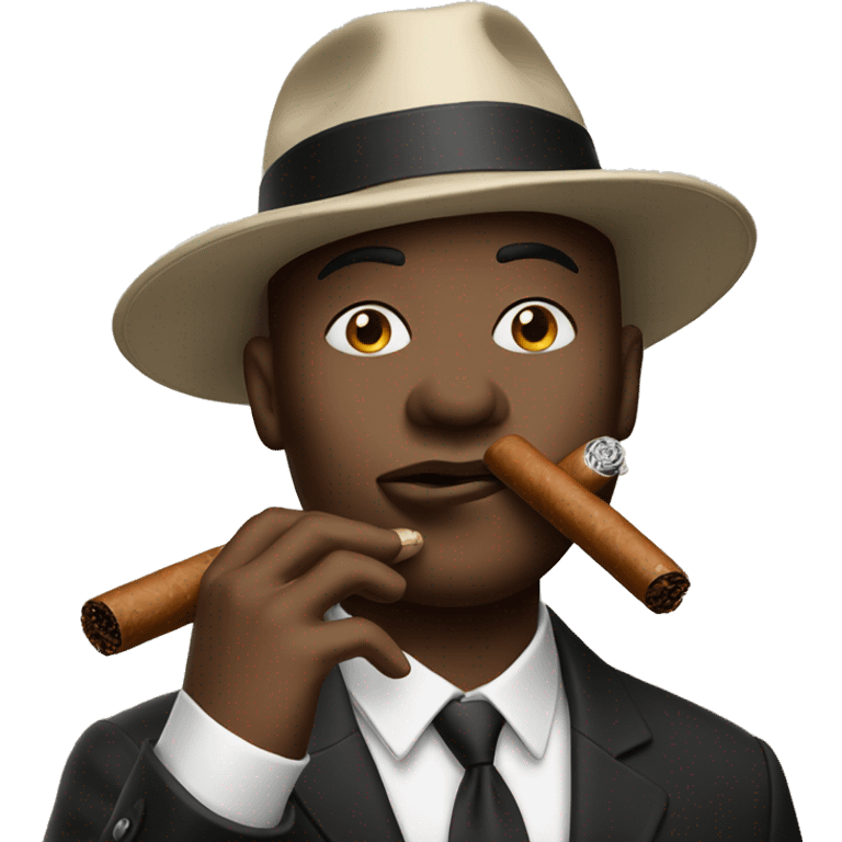 Throwing a kiss while holding a cigar emoji