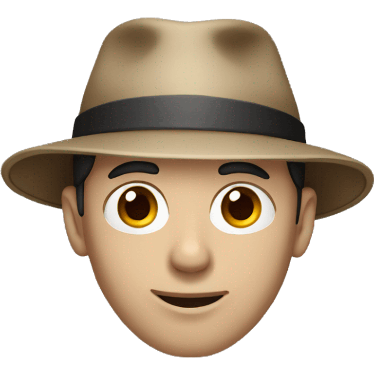 casual male portrait with hat brown eyes emoji