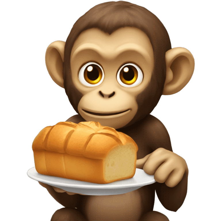 Monkey eating bread emoji