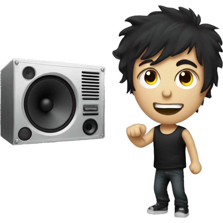 Billy Joe Armstrong holds loud speaker emoji