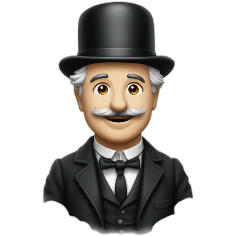 charlie chaplin avec une raie sur le côté emoji