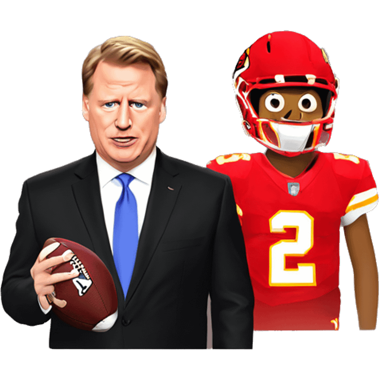 Patrick Mahomes and Roger Goodell emoji