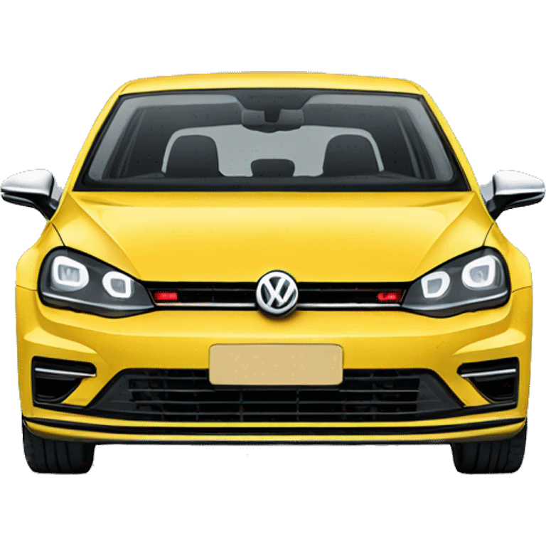 Volkswagen Golf with horns on the hood emoji