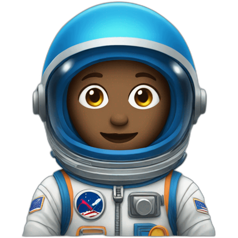 Space explorer with blue spacesuit emoji