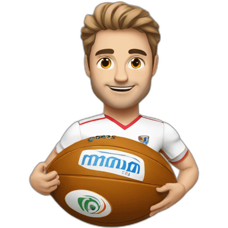 Antoine Dupont avec son ballon de rugby  emoji