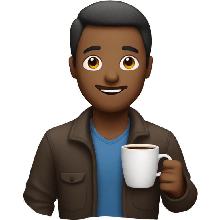 man with coffee in hand emoji