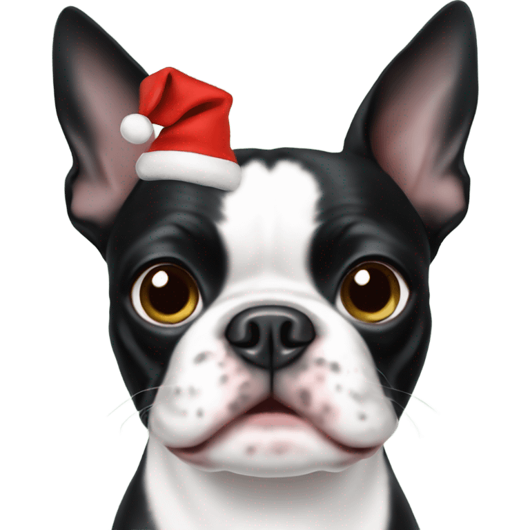 Boston terrier Christmas  emoji