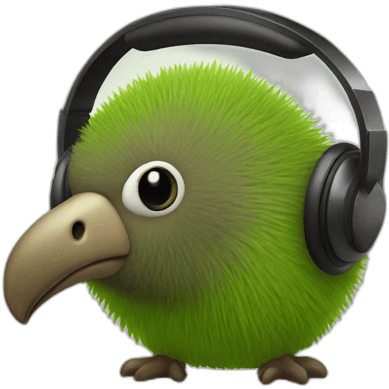 kiwi with headphone emoji