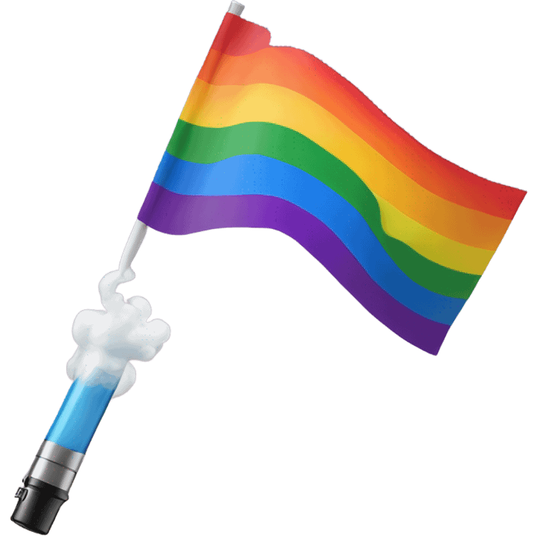 Gay pride flag with vape emoji