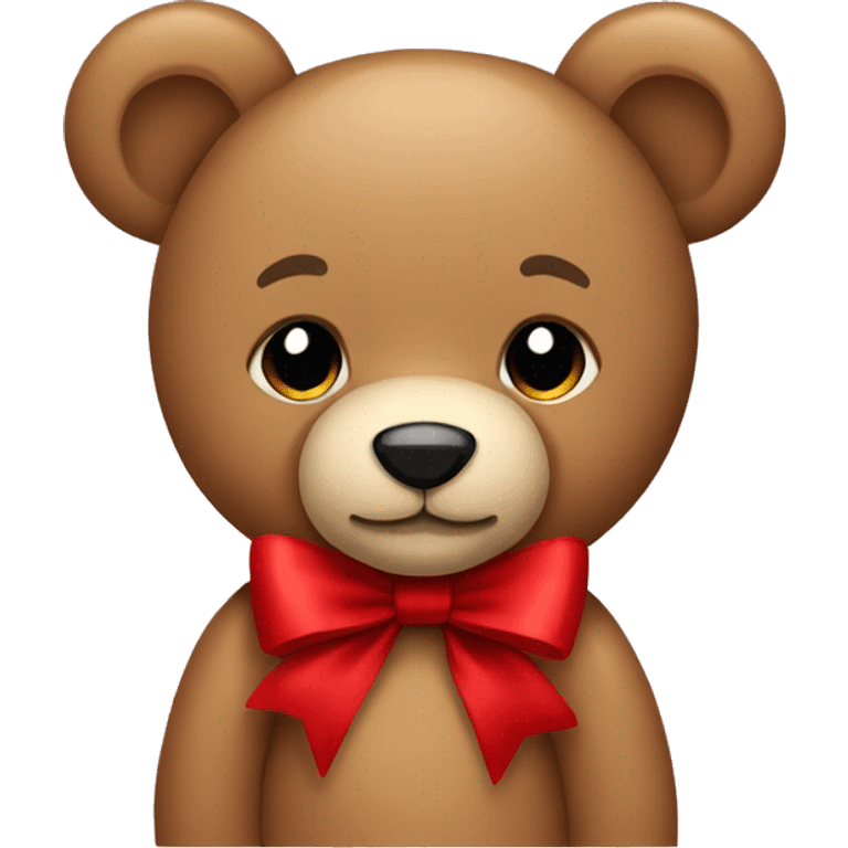 Teddy bear with a red bow emoji