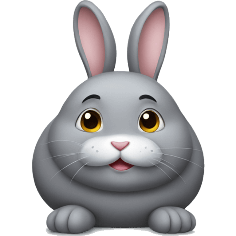 Gray fat rabbit emoji