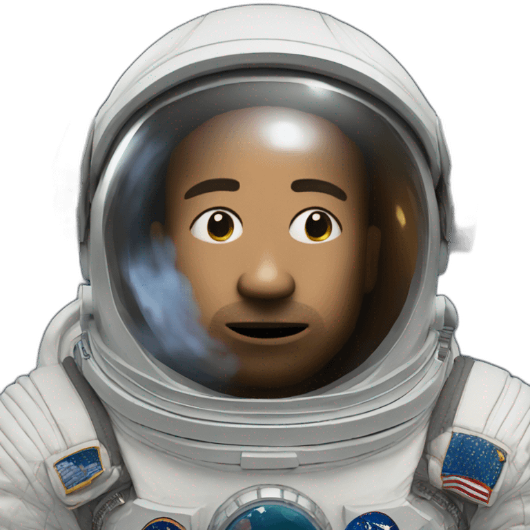 exhalating astronaut face emoji