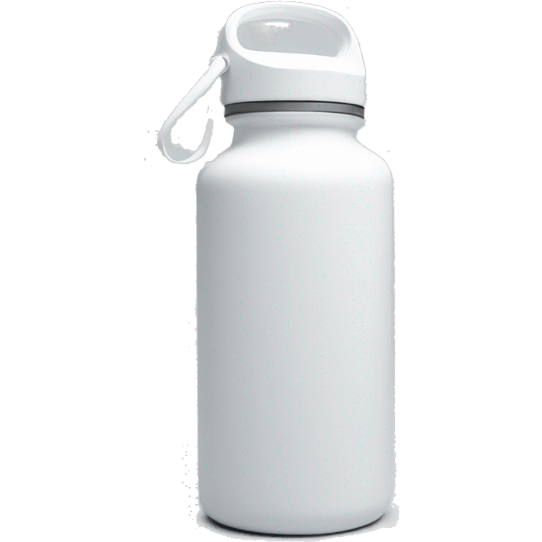 white water bottle with white lid, white handle strap emoji